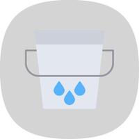 Water Bucket Flat Curve Icon vector