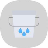 Water Bucket Flat Curve Icon vector