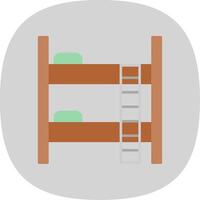 Bunk Bed Flat Curve Icon vector