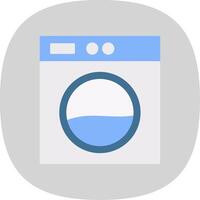 Laundry Machine Flat Curve Icon vector