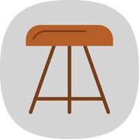 Stool Flat Curve Icon vector