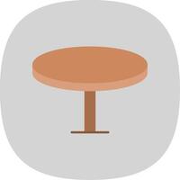 Round Table Flat Curve Icon vector