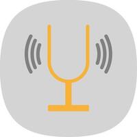 Tuning Fork Flat Curve Icon vector
