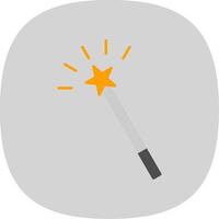 Magic Wand Flat Curve Icon vector