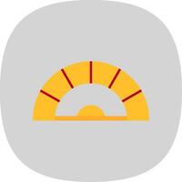 Protractor Flat Curve Icon vector