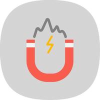 Electromagnetic Flat Curve Icon vector