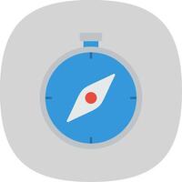 Compass Flat Curve Icon vector