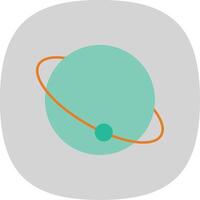 planeta plano curva icono vector