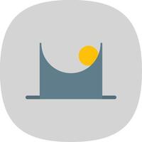 Friction Flat Curve Icon vector