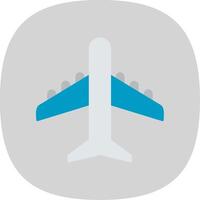 Plane Flat Curve Icon vector