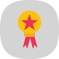 Star Medal Flat Curve Icon vector