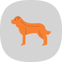 perro plano curva icono vector