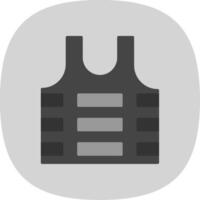 Bullet Proof Vest Flat Curve Icon vector