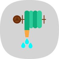 agua manguera plano curva icono vector