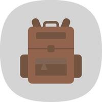 Backpack Flat Curve Icon vector