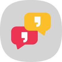 Quotation Flat Curve Icon vector