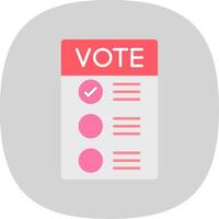 número de votar plano curva icono vector