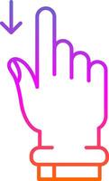 Swipe Down Line Gradient Icon vector