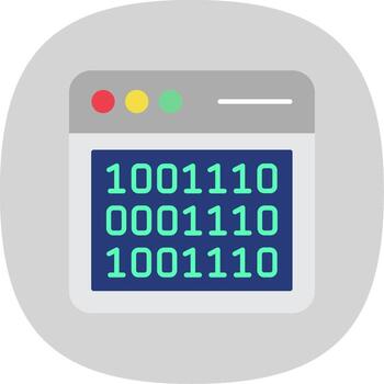 Binary Code Flat Curve Icon vector