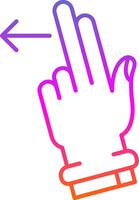 Two Fingers Left Line Gradient Icon vector