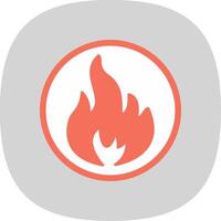 Flame Flat Curve Icon vector