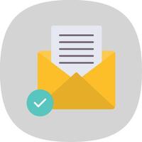 Open Email Flat Curve Icon vector