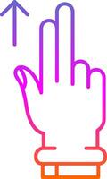 Two Fingers Up Line Gradient Icon vector