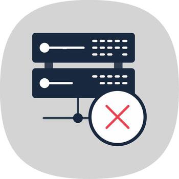 Eliminar datos plano curva icono vector