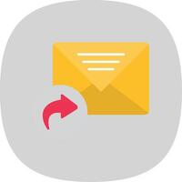 Forward Message Flat Curve Icon vector