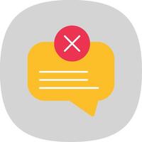 No Message Flat Curve Icon vector