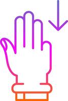 Three Fingers Down Line Gradient Icon vector