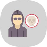 Robber Flat Curve Icon vector