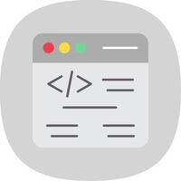 web codificación plano curva icono vector