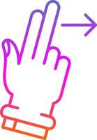 Two Fingers Right Line Gradient Icon vector