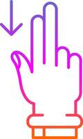 Two Fingers Down Line Gradient Icon vector