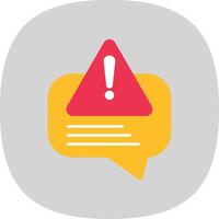 Error Message Flat Curve Icon vector