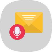 Audio Message Flat Curve Icon vector