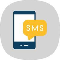 SMS plano curva icono vector