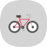 bicicleta plano curva icono vector