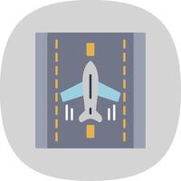 Landing Airplane Flat Curve Icon vector