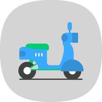 scooter plano curva icono vector