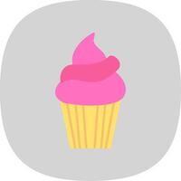 Cupcake Flat Curve Icon vector