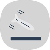 Plane Flat Curve Icon vector