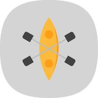 Kayak Flat Curve Icon vector