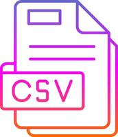 Csv Line Gradient Icon vector