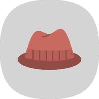 Fedora Hat Flat Curve Icon vector