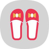 Slippers Flat Curve Icon vector