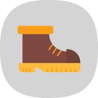 bota plano curva icono vector