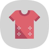 camisa plano curva icono vector