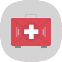 First Aid Kit Flat Curve Icon vector